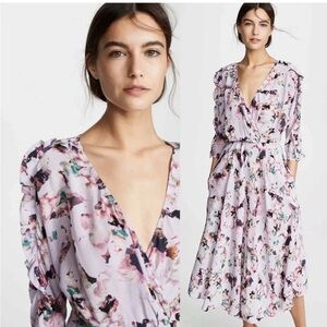 IRO Liky Floral Ruffle Midi Dress